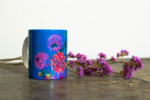 Coffee Mug. Dahlias