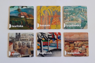 Coaster set with landscapes