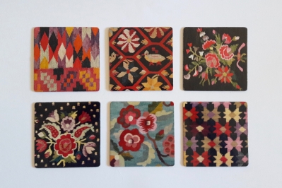 Coaster set with Kilim Patterns